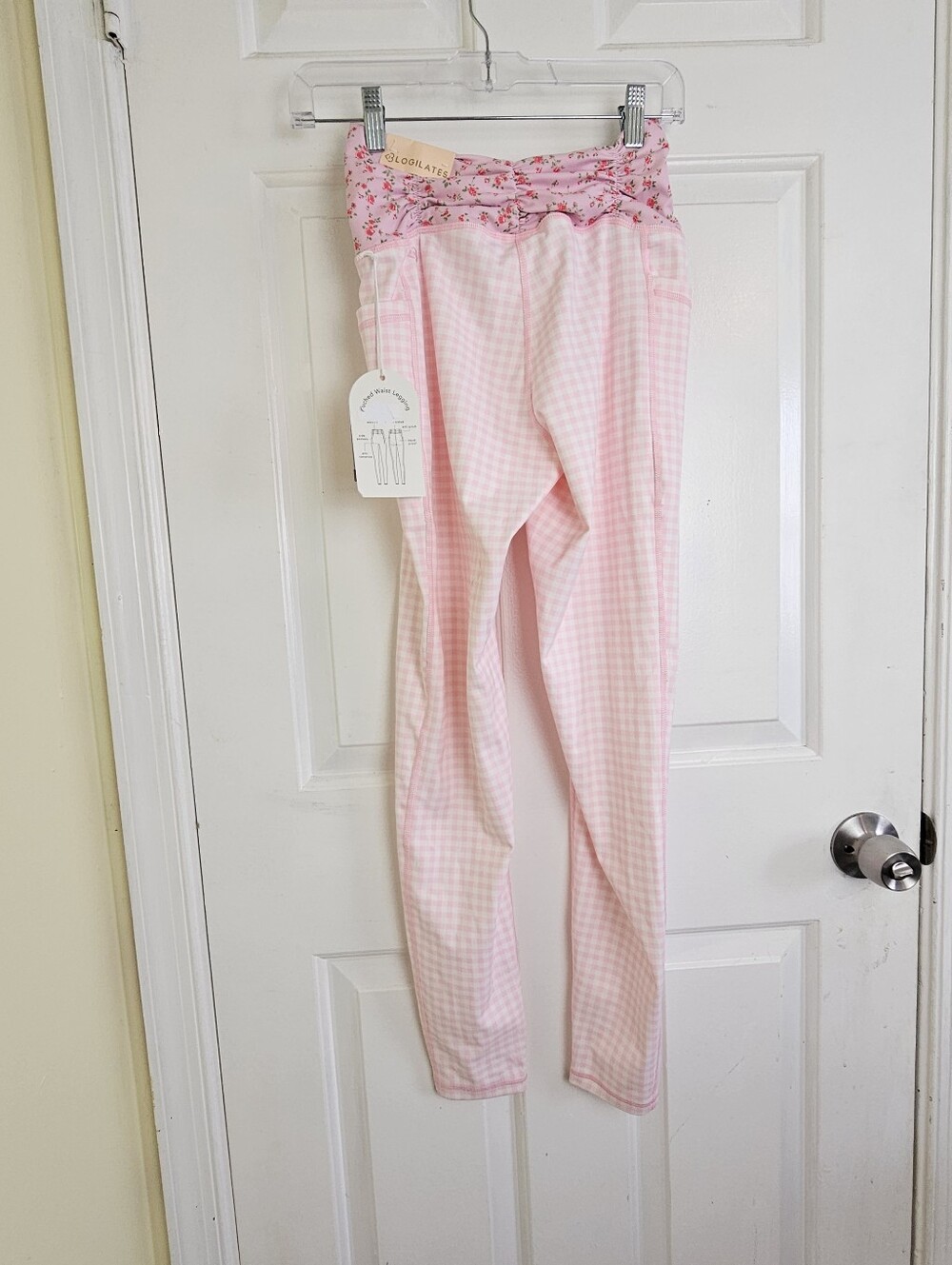 New Blogilates Gingham Ruched Waist Leggings